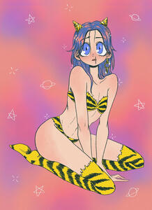 Hakkai wearing Urusei Yatsura’s Lum’s costume, personal piece