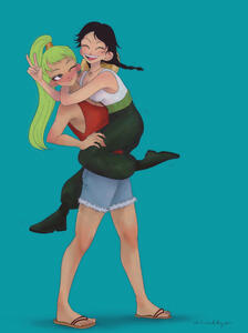 Zoro/Luffy genderbend commission for dailyrebranded on twitter