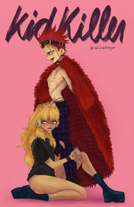 Generic Fashion Magazine cover featuring Kid and Killer from One Piece